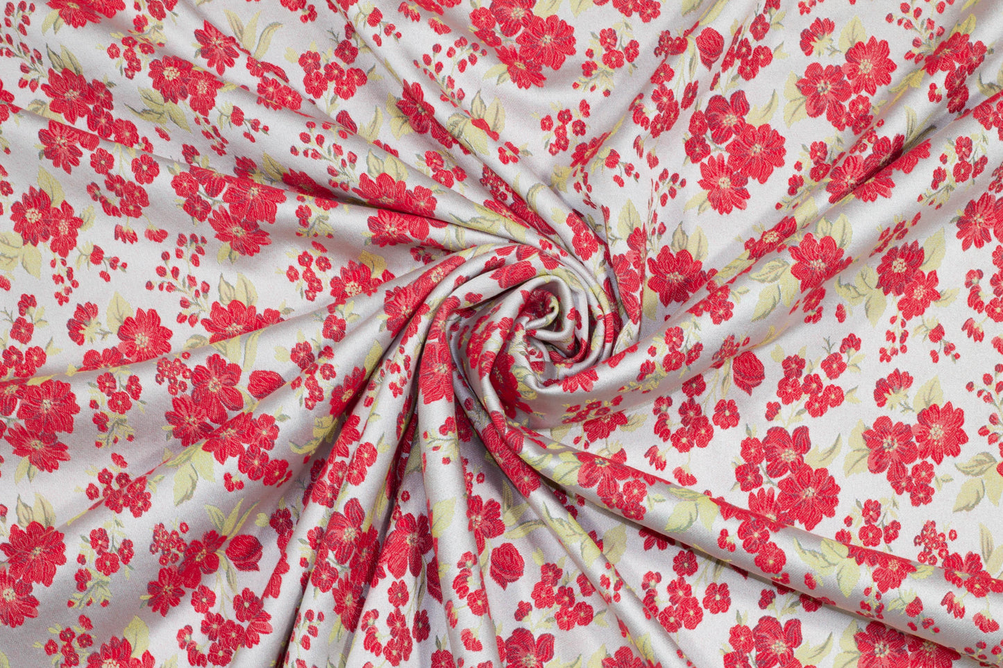 Red and Yellow Floral Jacquard - Prime Fabrics