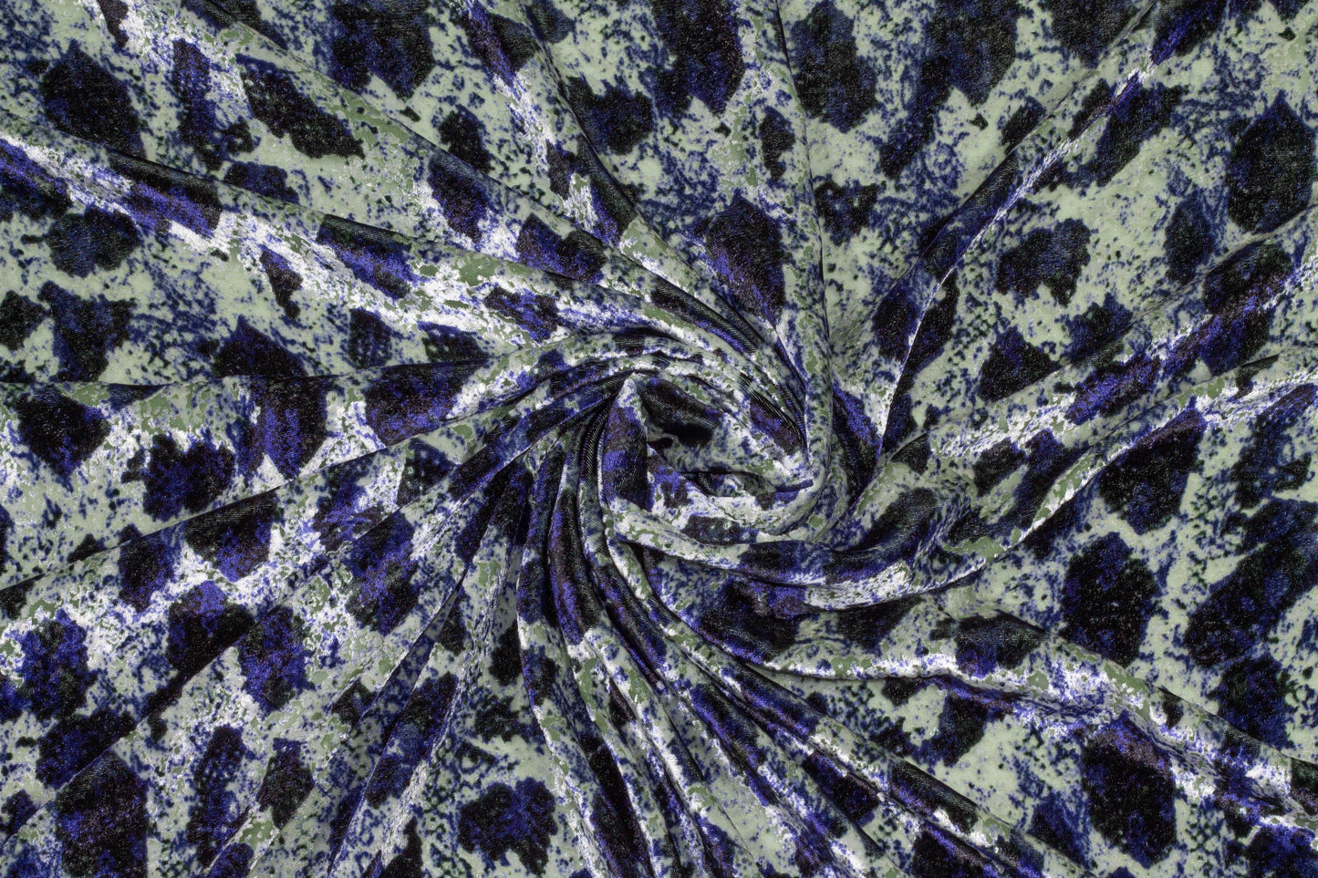Navy Abstract Silk Velvet - Prime Fabrics