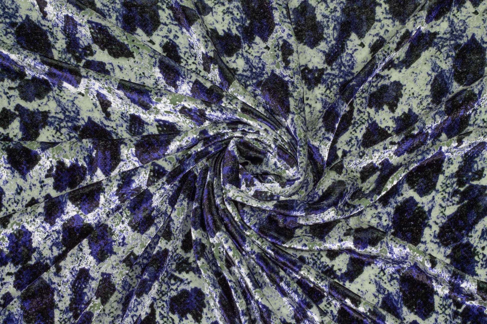 Navy Abstract Silk Velvet - Prime Fabrics