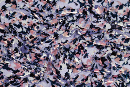 Multicolor Abstract Silk Velvet Burnout - Prime Fabrics