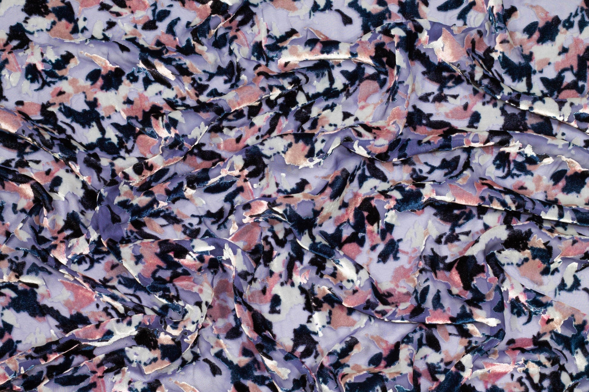 Multicolor Abstract Silk Velvet Burnout - Prime Fabrics