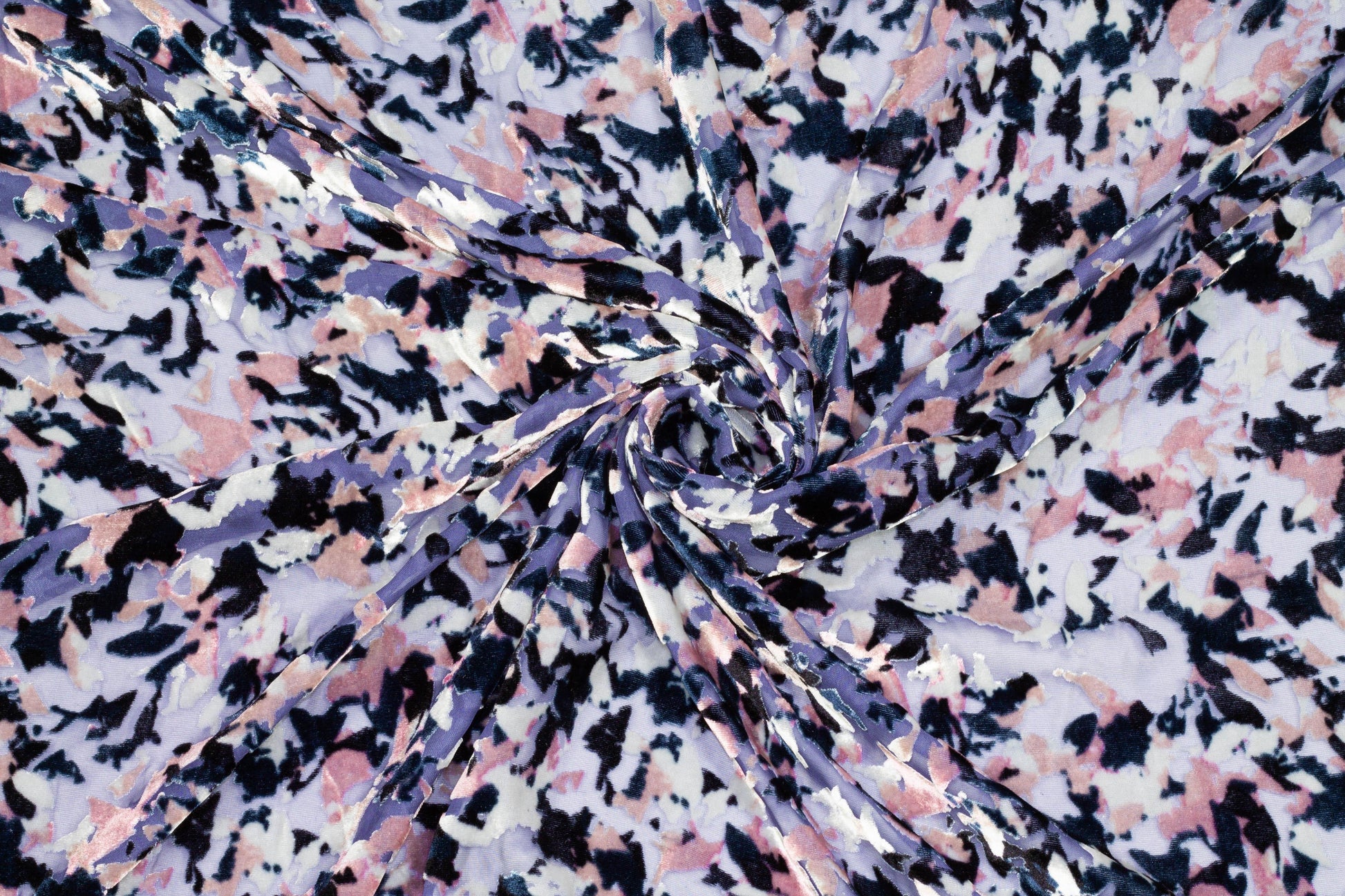 Multicolor Abstract Silk Velvet Burnout - Prime Fabrics