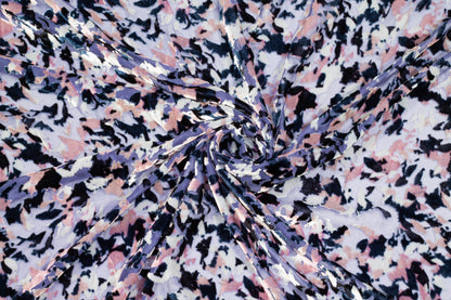 Multicolor Abstract Silk Velvet Burnout - Prime Fabrics