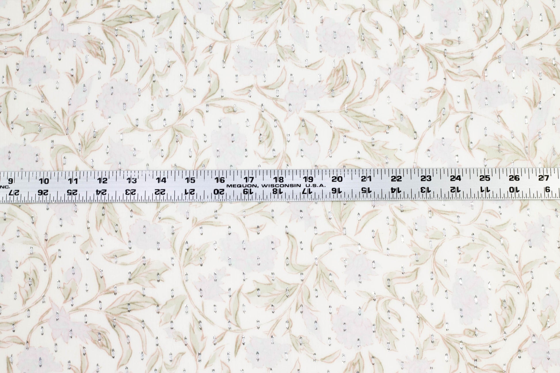 Floral Metallic Crushed Silk Chiffon - Prime Fabrics