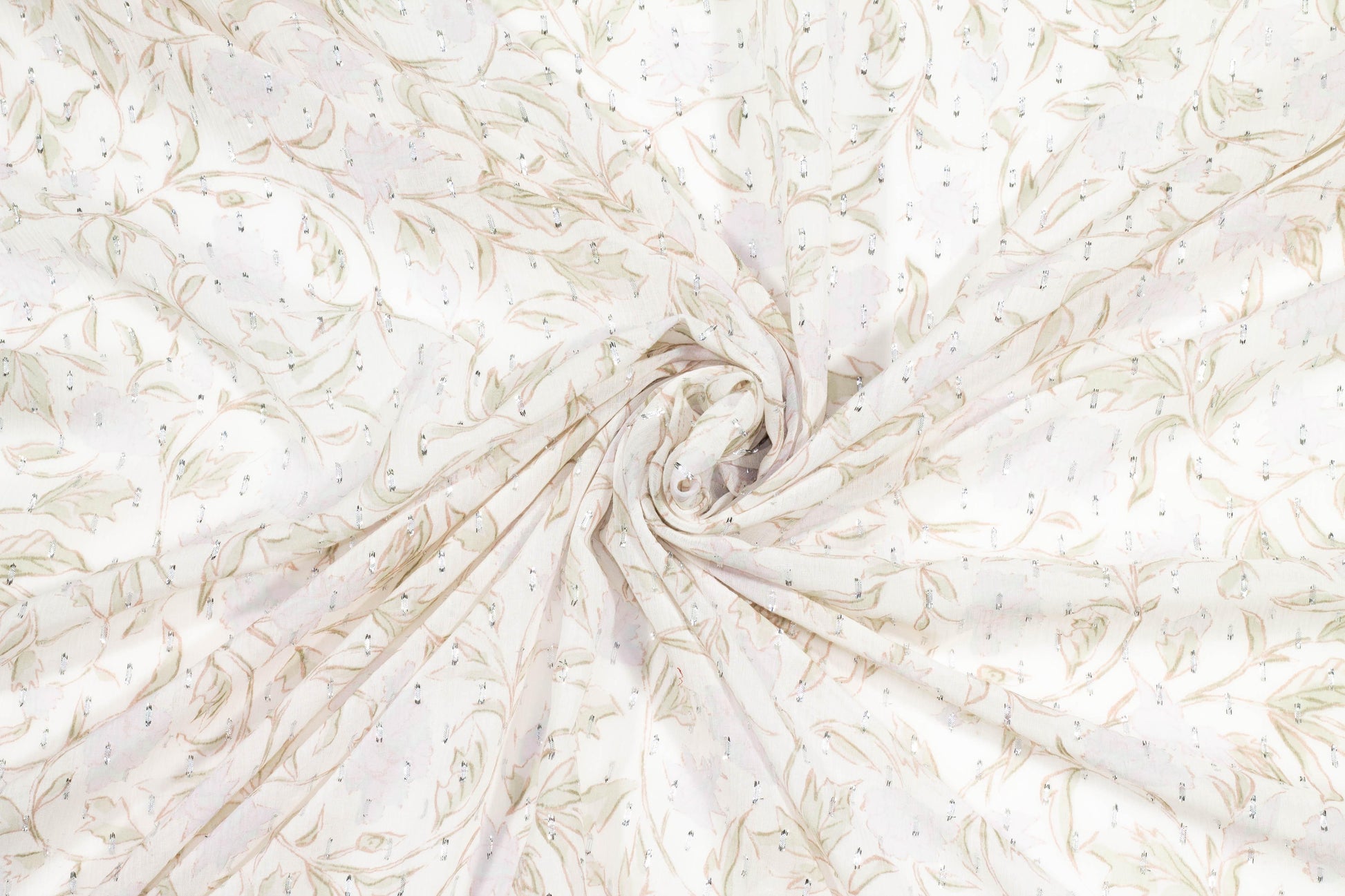 NY Designer Fabrics White Silk Chiffon Fabric by The Yard