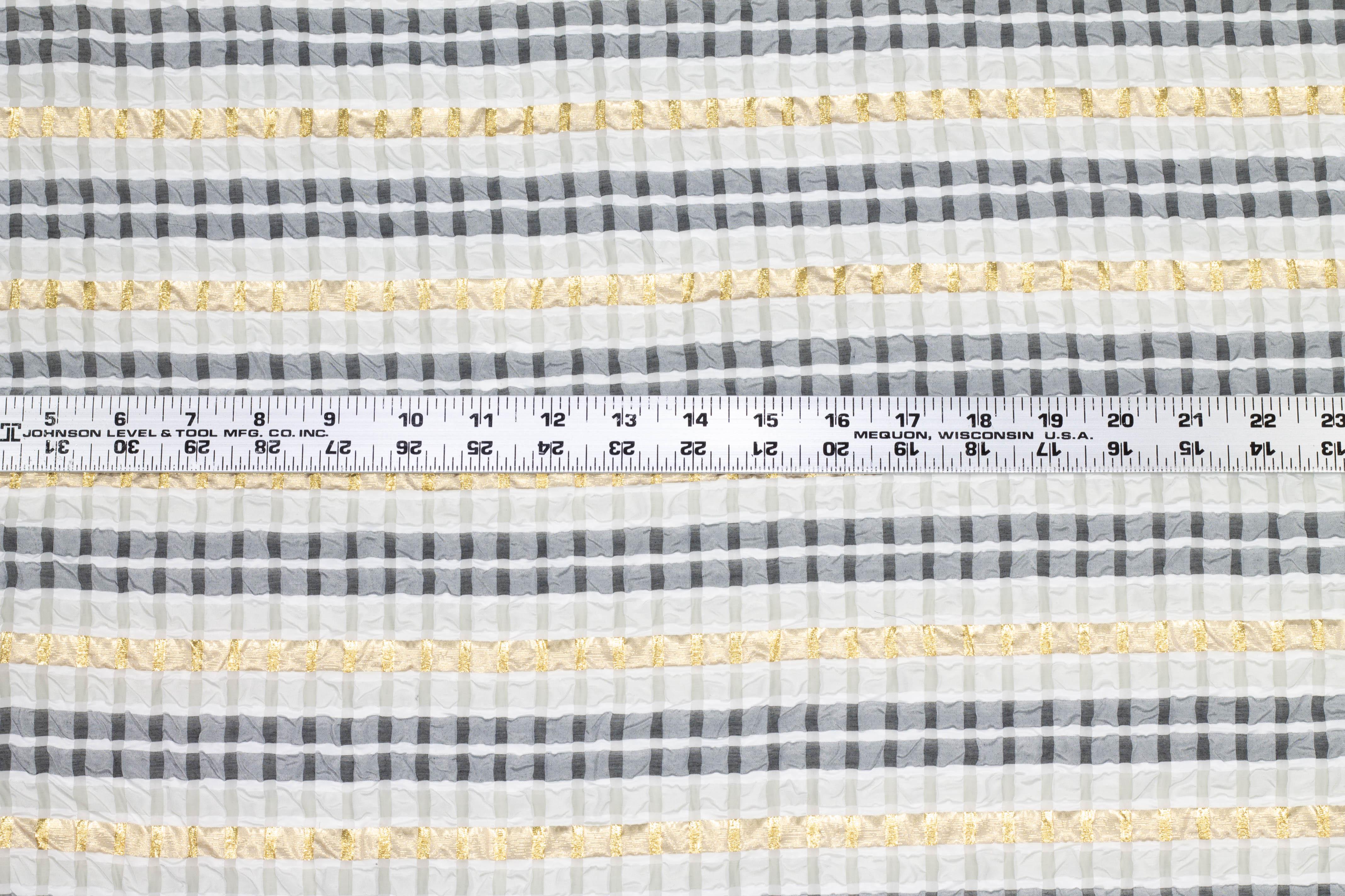 Striped Metallic Crushed Taffeta - Prime Fabrics