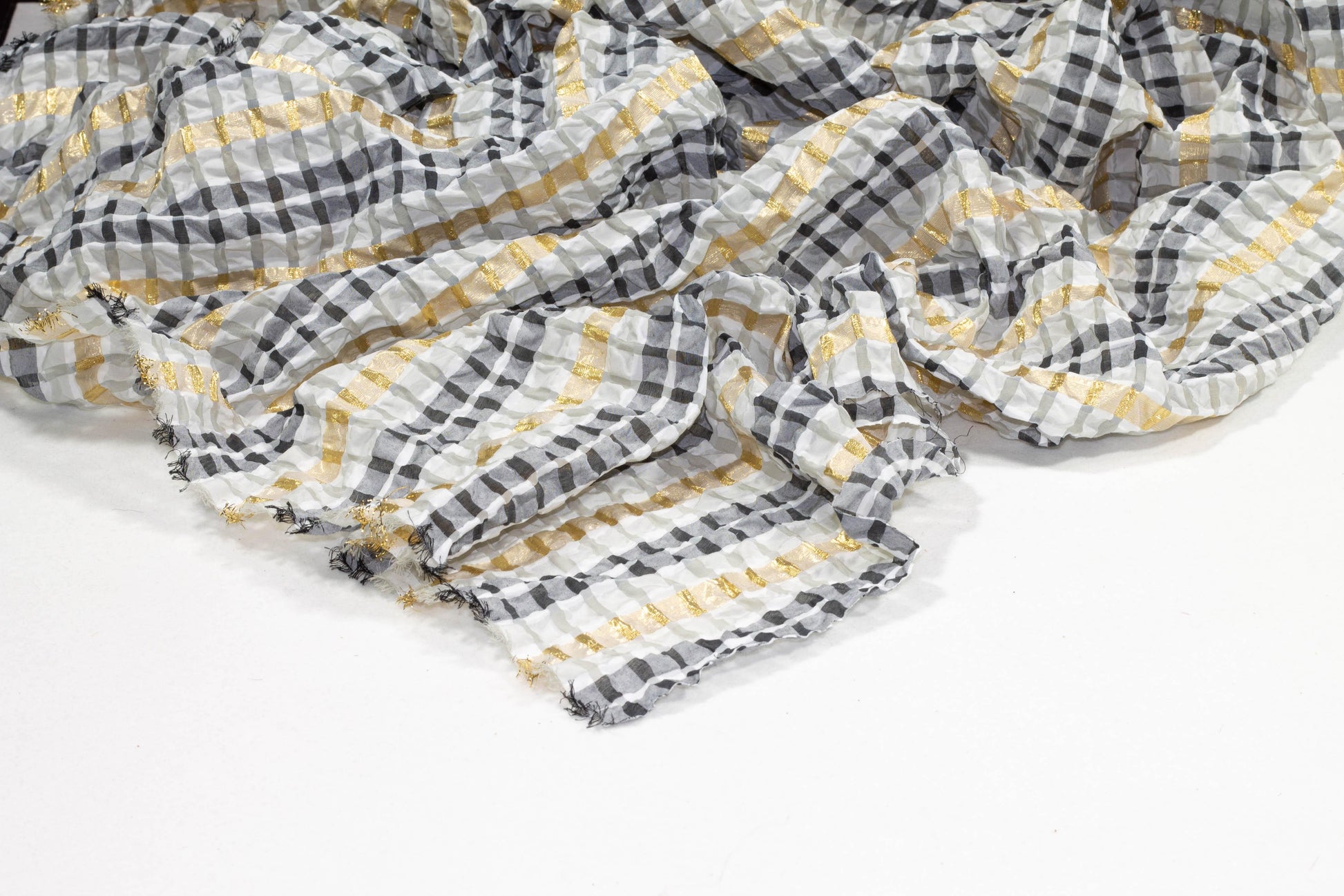 Striped Metallic Crushed Taffeta - Prime Fabrics