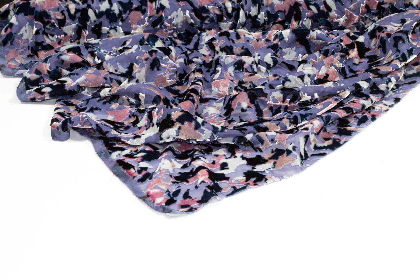 Multicolor Abstract Silk Velvet Burnout - Prime Fabrics
