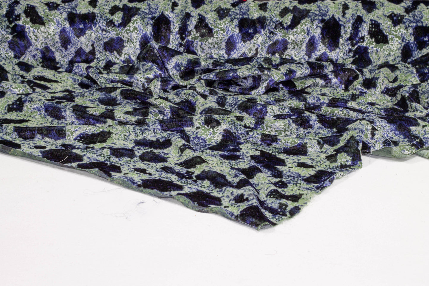 Navy Abstract Silk Velvet - Prime Fabrics