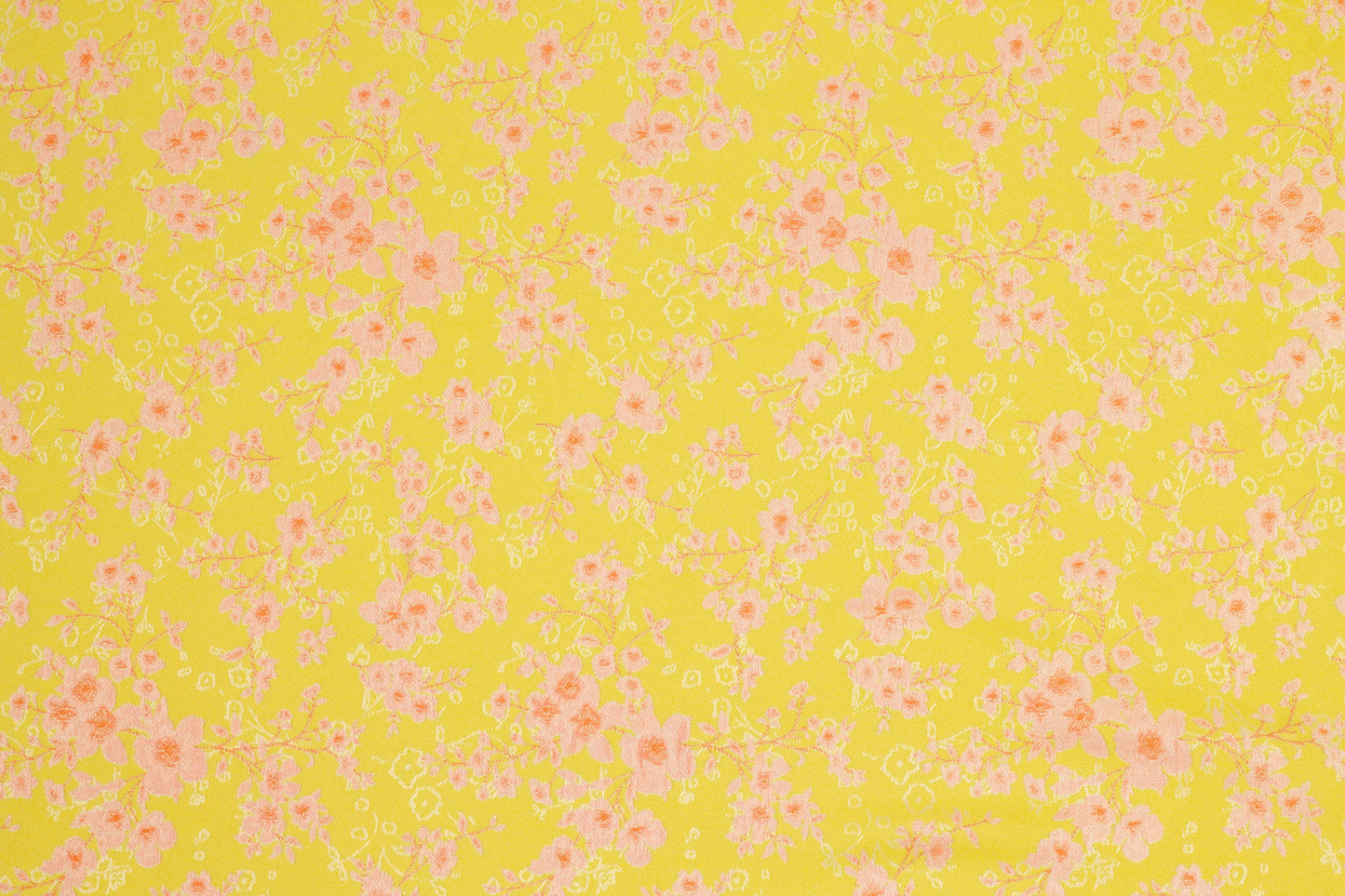 Pink and Yellow Double Faced Floral Jacquard - Prime Fabrics