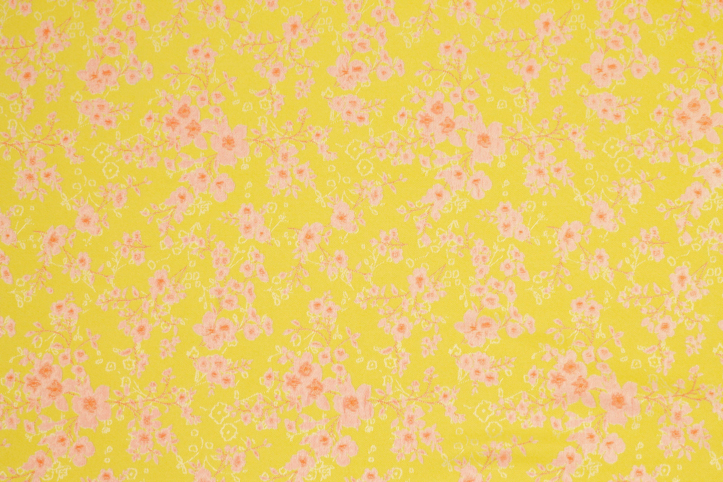 Pink and Yellow Double Faced Floral Jacquard - Prime Fabrics