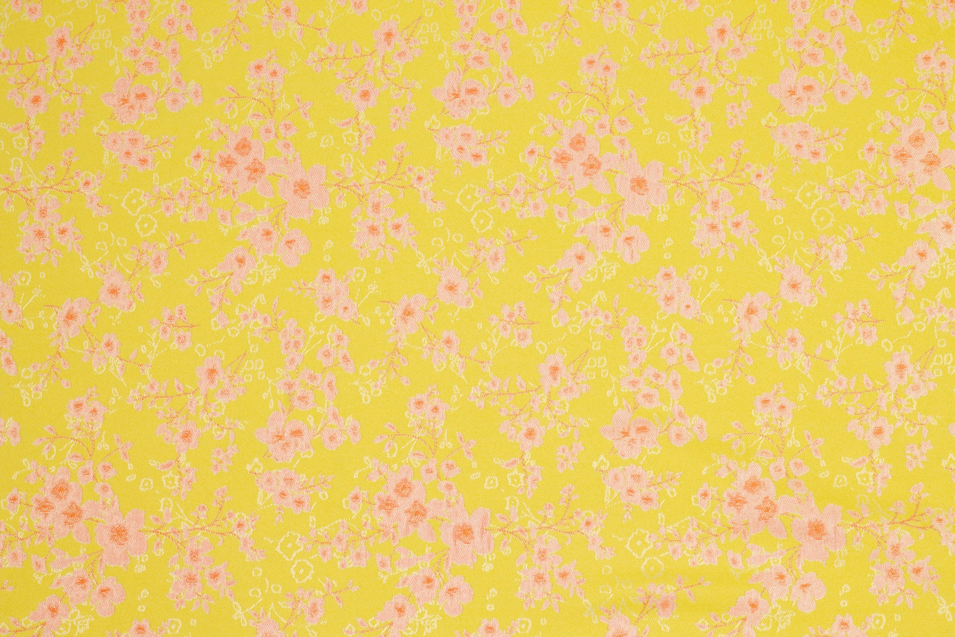 Pink and Yellow Double Faced Floral Jacquard - Prime Fabrics