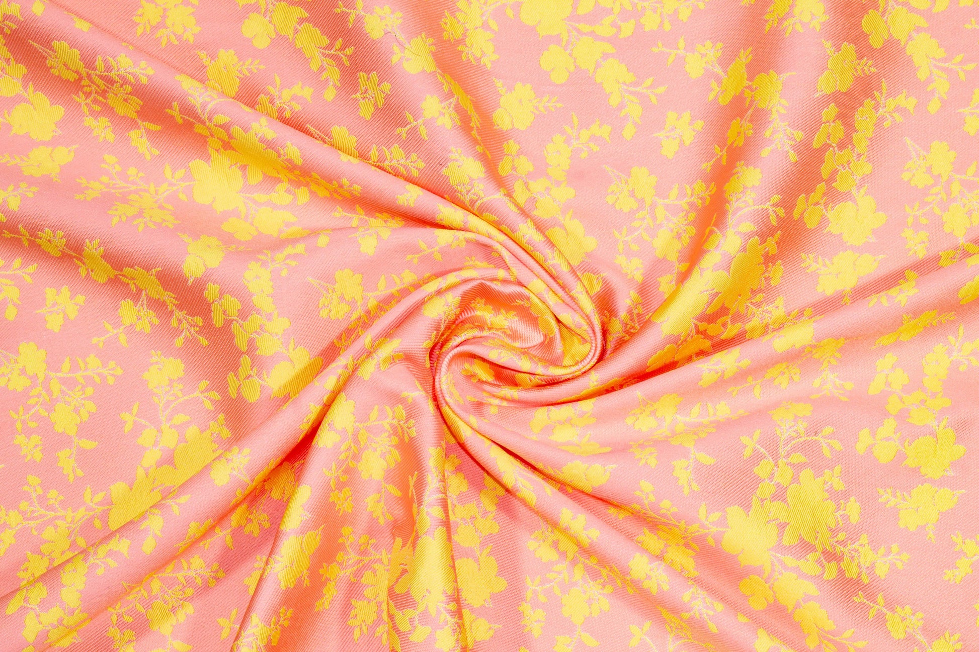 Pink and Yellow Double Faced Floral Jacquard - Prime Fabrics