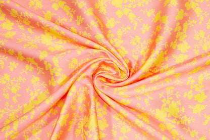 Pink and Yellow Double Faced Floral Jacquard - Prime Fabrics