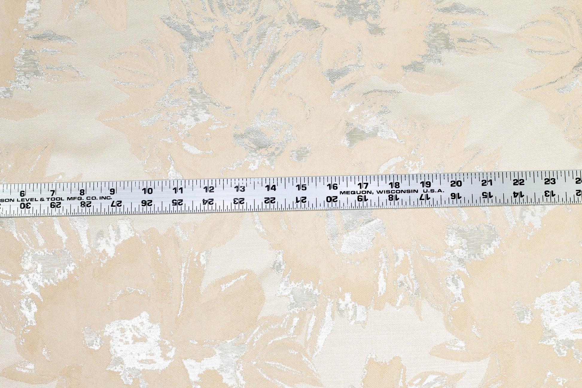 Off White and Silver Metallic Brocade - Prime Fabrics