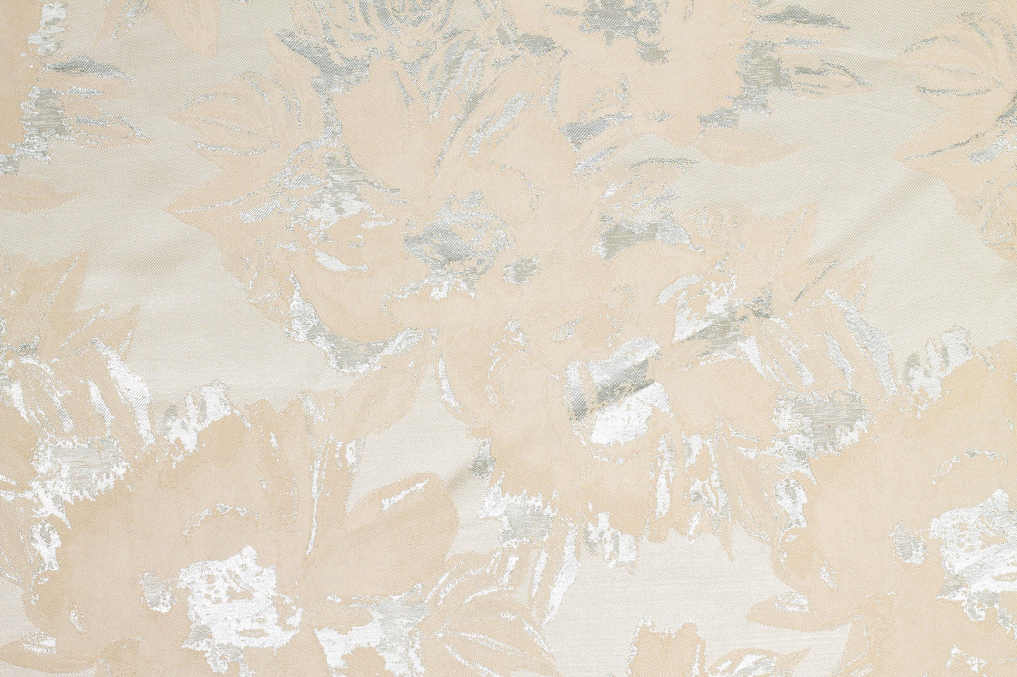 Off White and Silver Metallic Brocade - Prime Fabrics