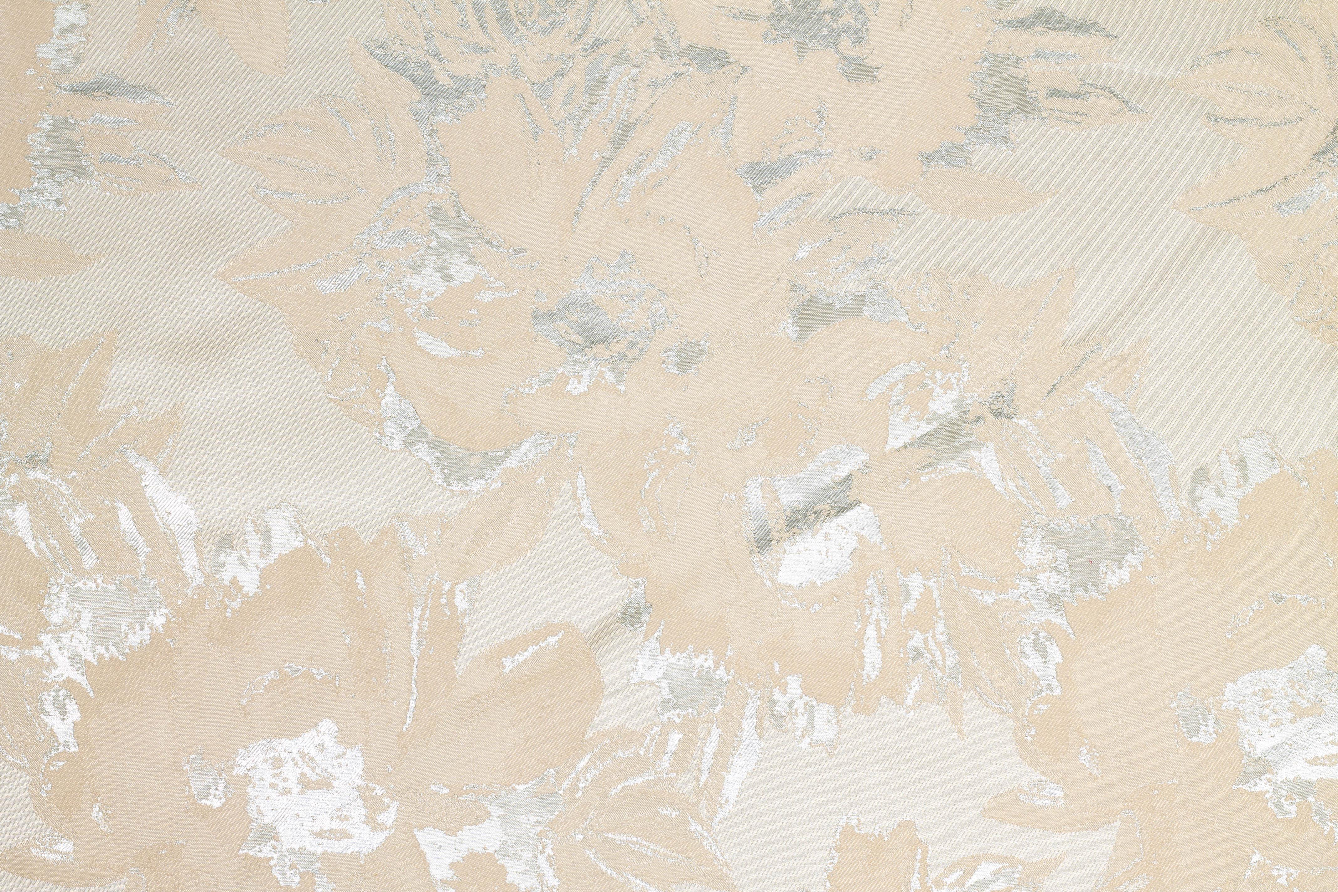 Off White and Silver Metallic Brocade - Prime Fabrics