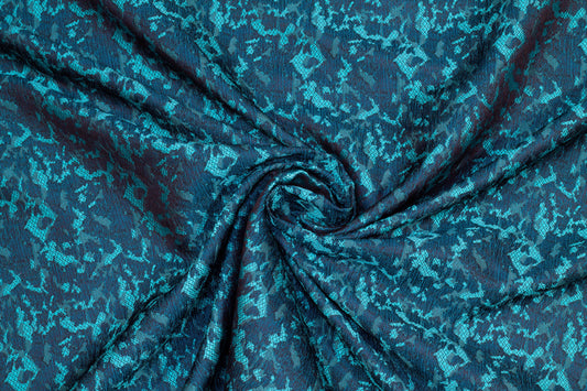 Aqua Blue Abstract Jacquard - Prime Fabrics