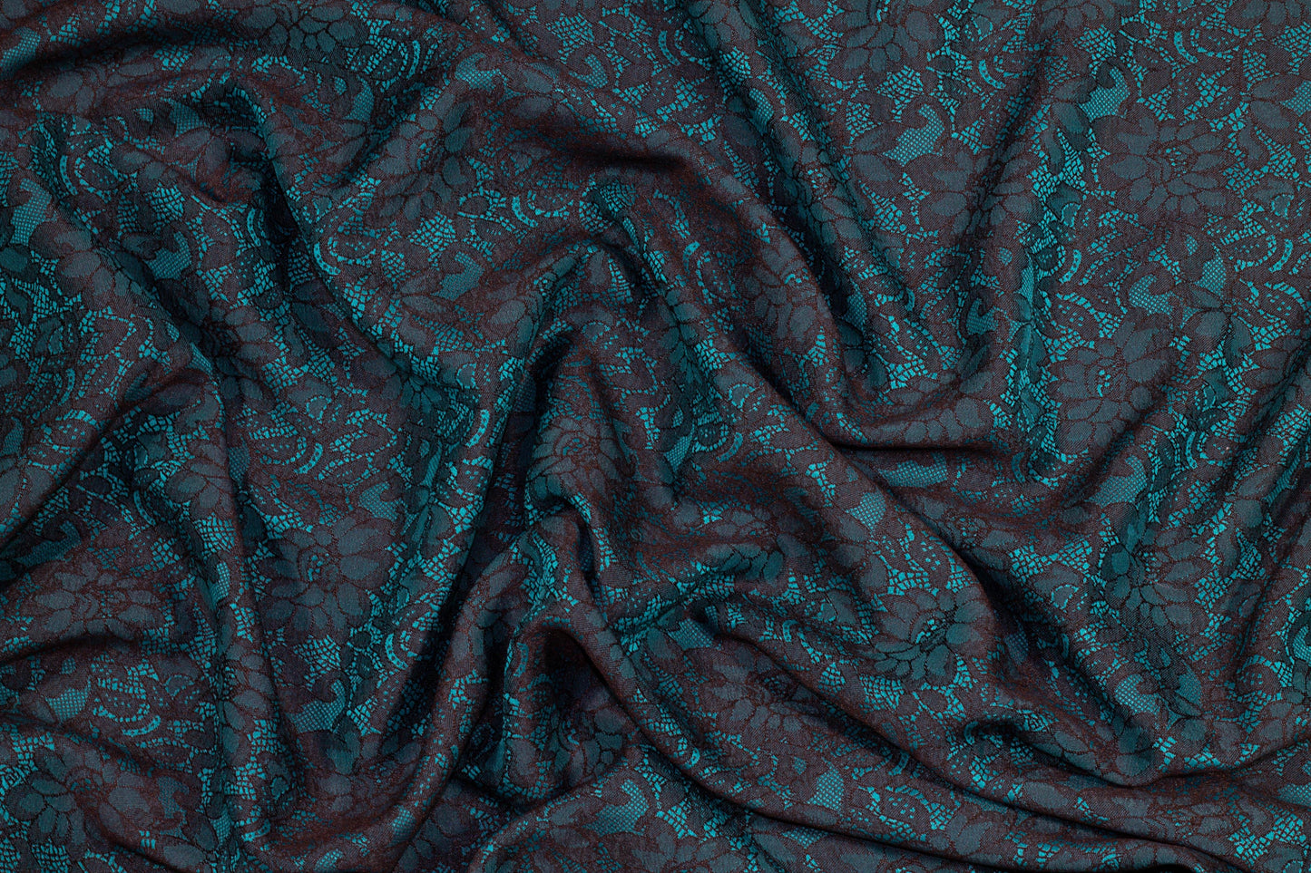 Blue and Black Floral Jacquard - Prime Fabrics