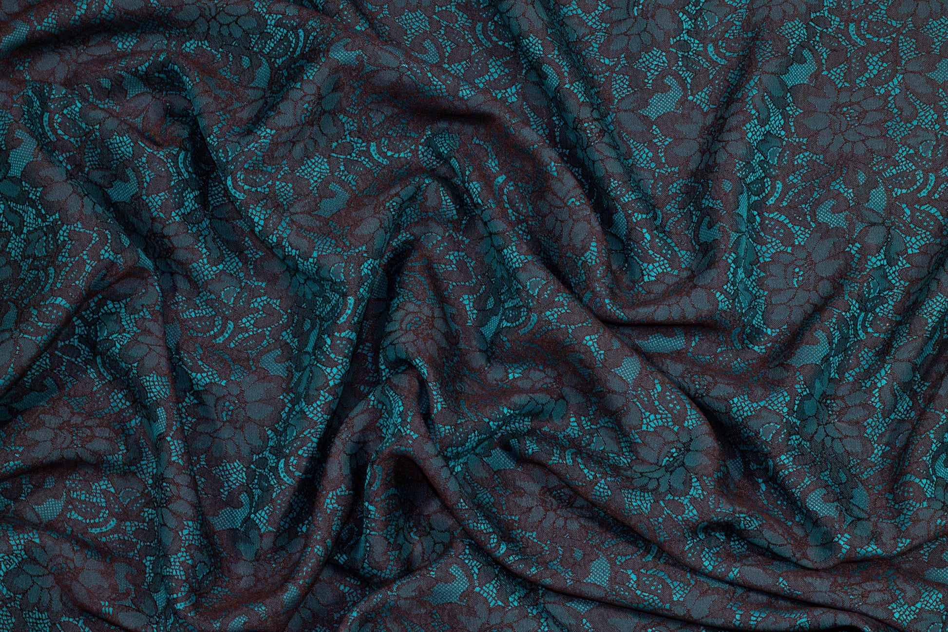 Blue and Black Floral Jacquard - Prime Fabrics