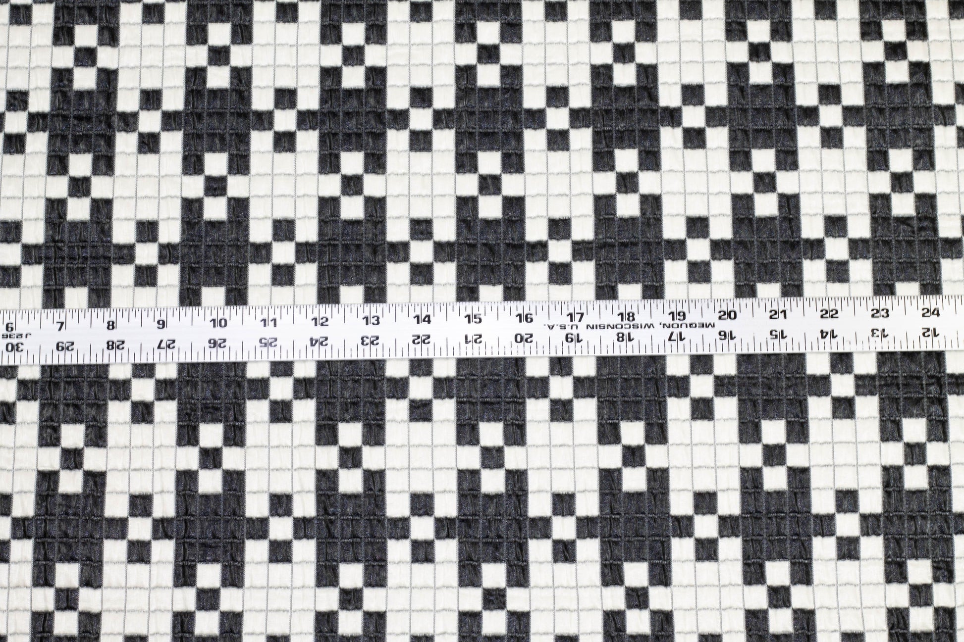 Black and White Checked Brocade - Prime Fabrics