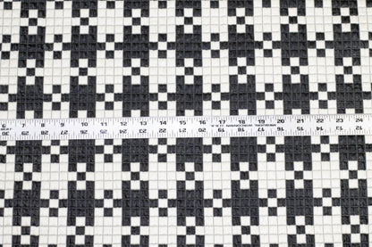 Black and White Checked Brocade - Prime Fabrics