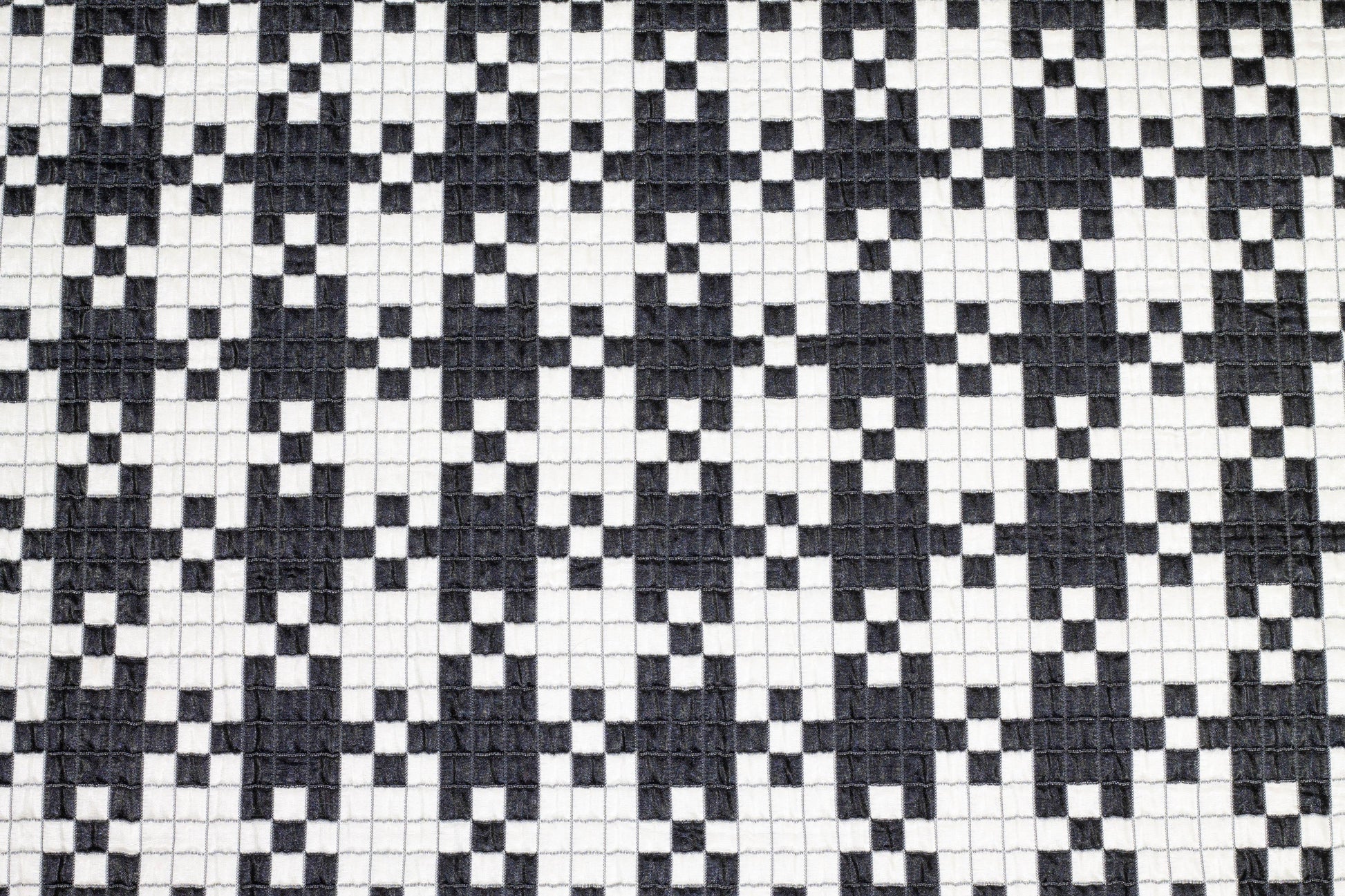 Black and White Checked Brocade - Prime Fabrics