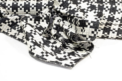Black and White Checked Brocade - Prime Fabrics