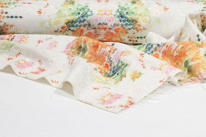 Multicolor Tie-Dye Floral Damask Metallic Brocade - Prime Fabrics