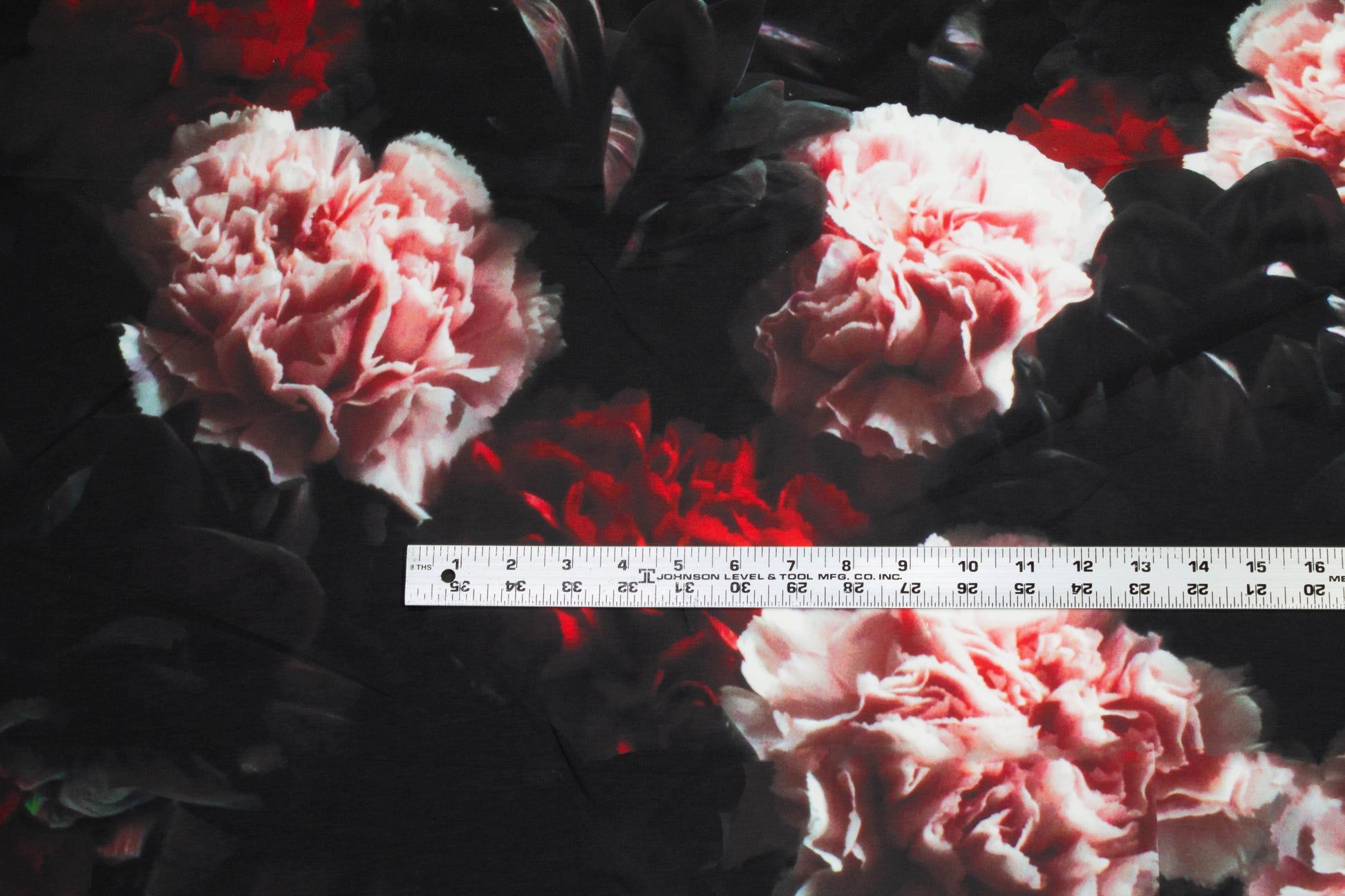 Dark Floral French Polyester - Red, Pink, Black - Prime Fabrics
