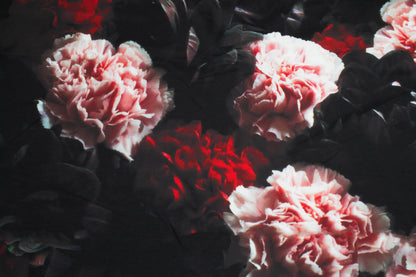 Dark Floral French Polyester - Red, Pink, Black - Prime Fabrics