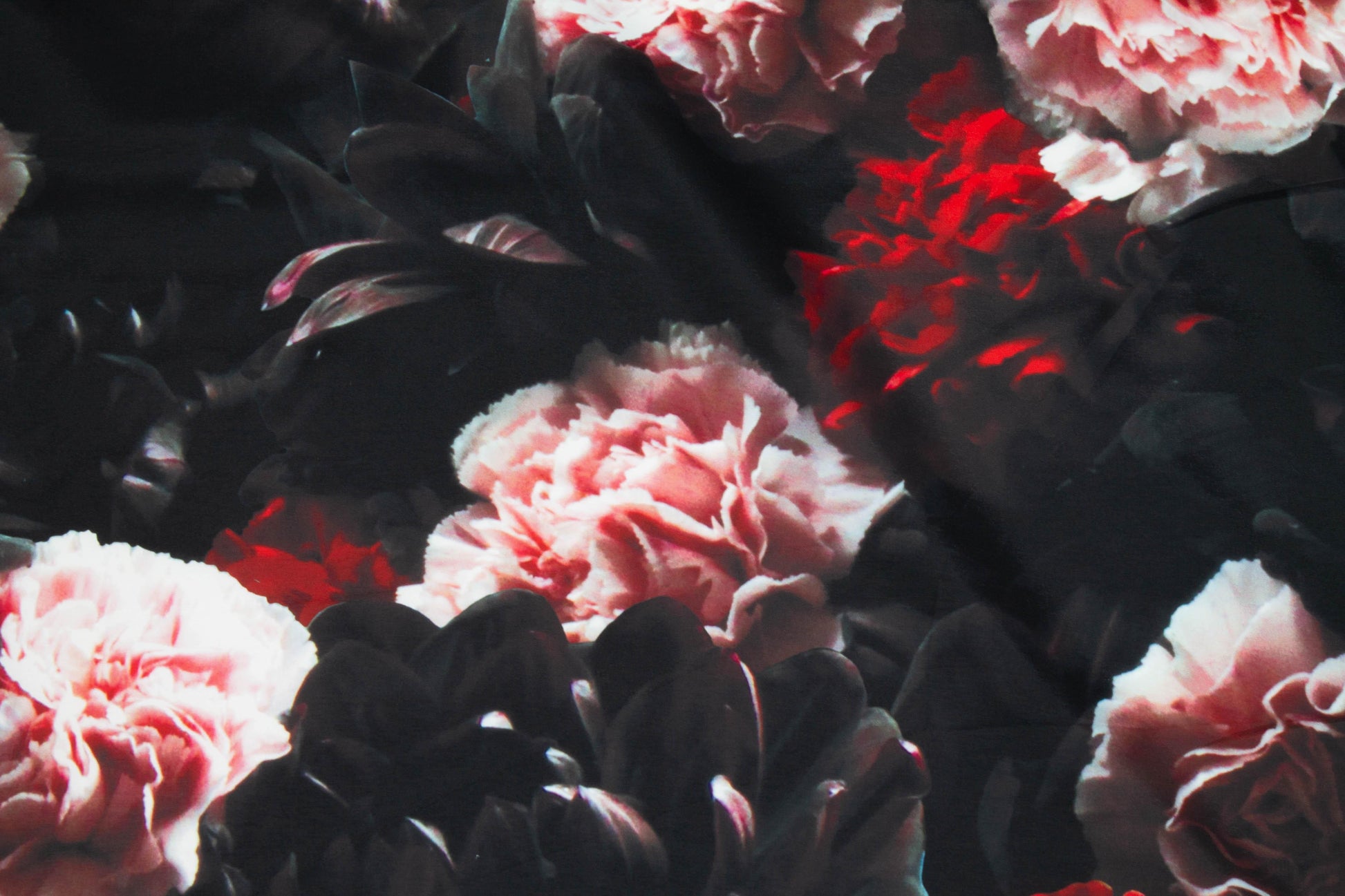 Dark Floral French Polyester - Red, Pink, Black - Prime Fabrics