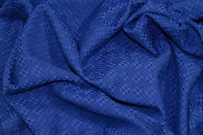 Blue Cotton Acrylic French Brocade - Prime Fabrics