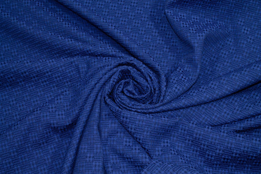 Blue Cotton Acrylic French Brocade - Prime Fabrics