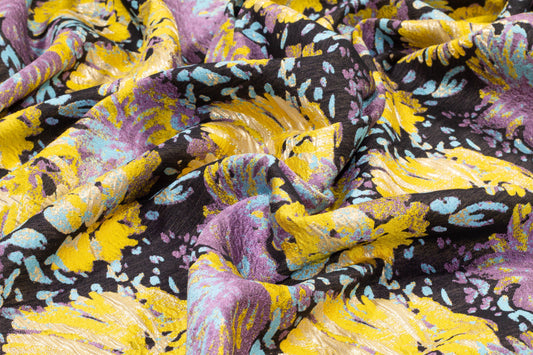 Multicolor Abstract Crushed Metallic Brocade - Prime Fabrics