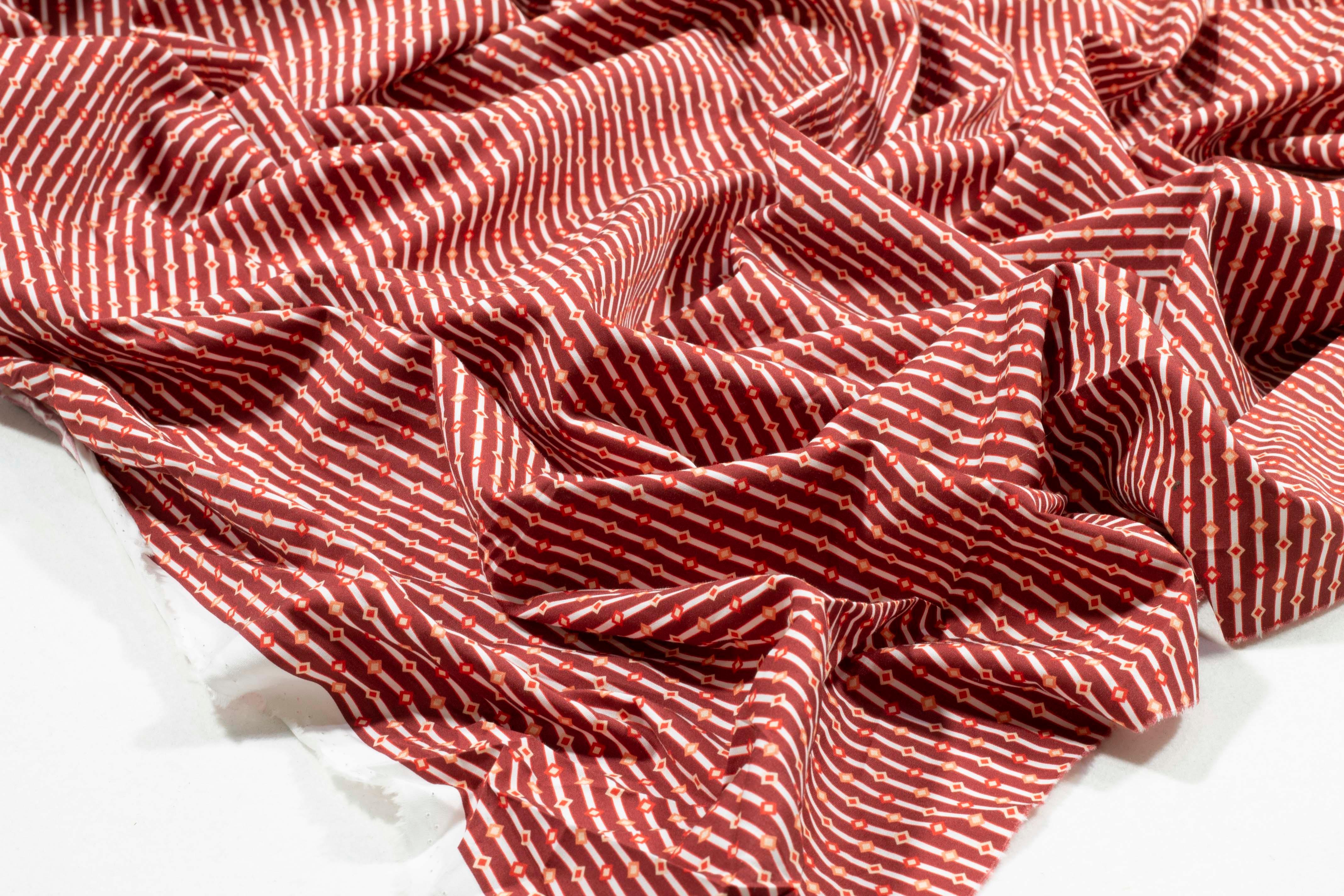 Red and White Striped Cotton - Prime Fabrics