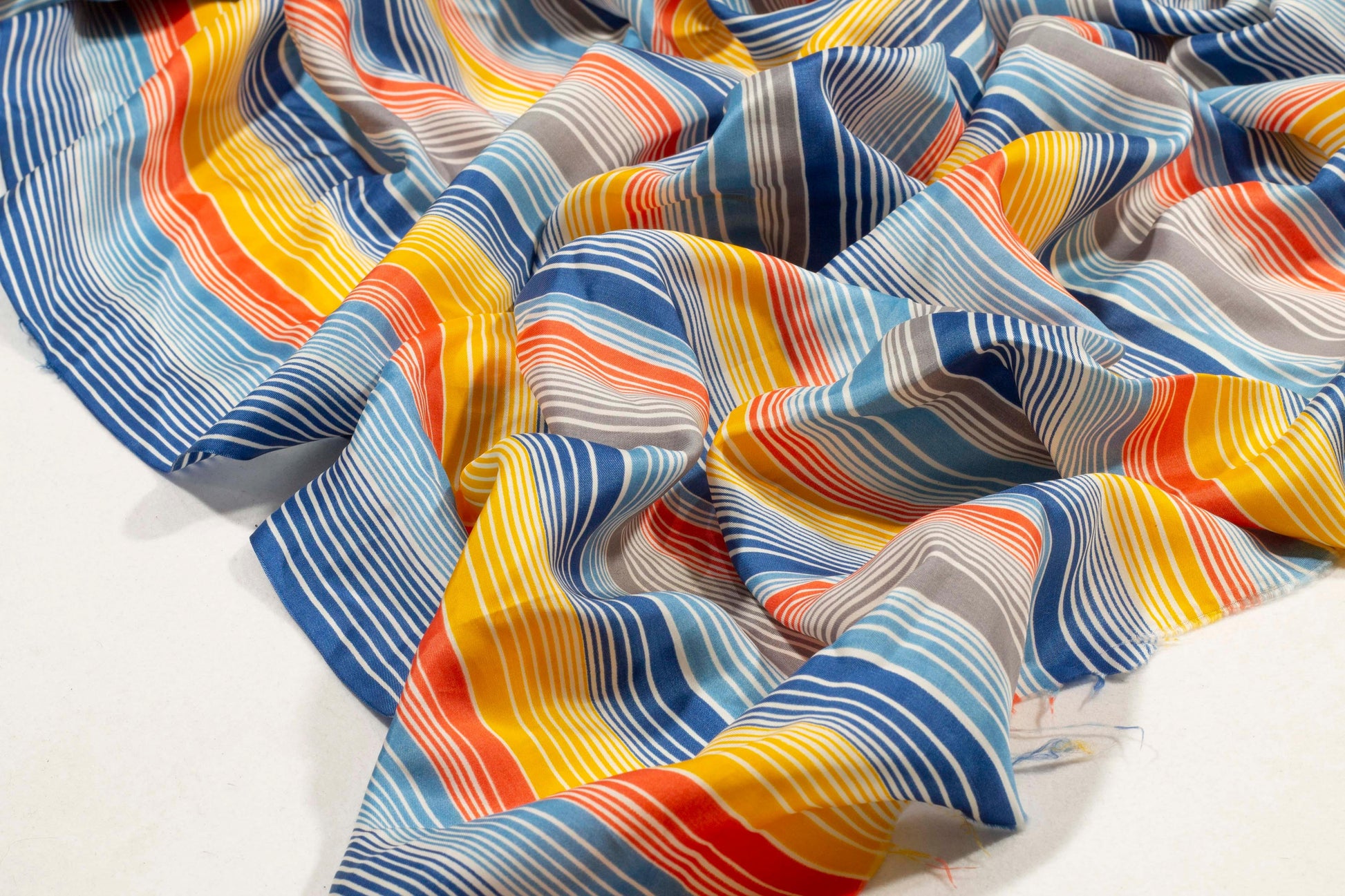 Multicolor Striped Silk Charmeuse - Prime Fabrics