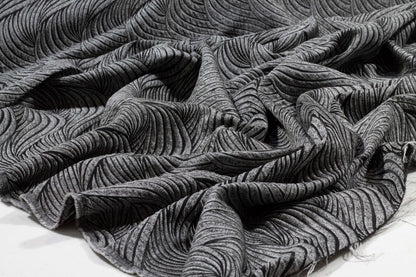 Gray and Black Metallic Brocade - Prime Fabrics