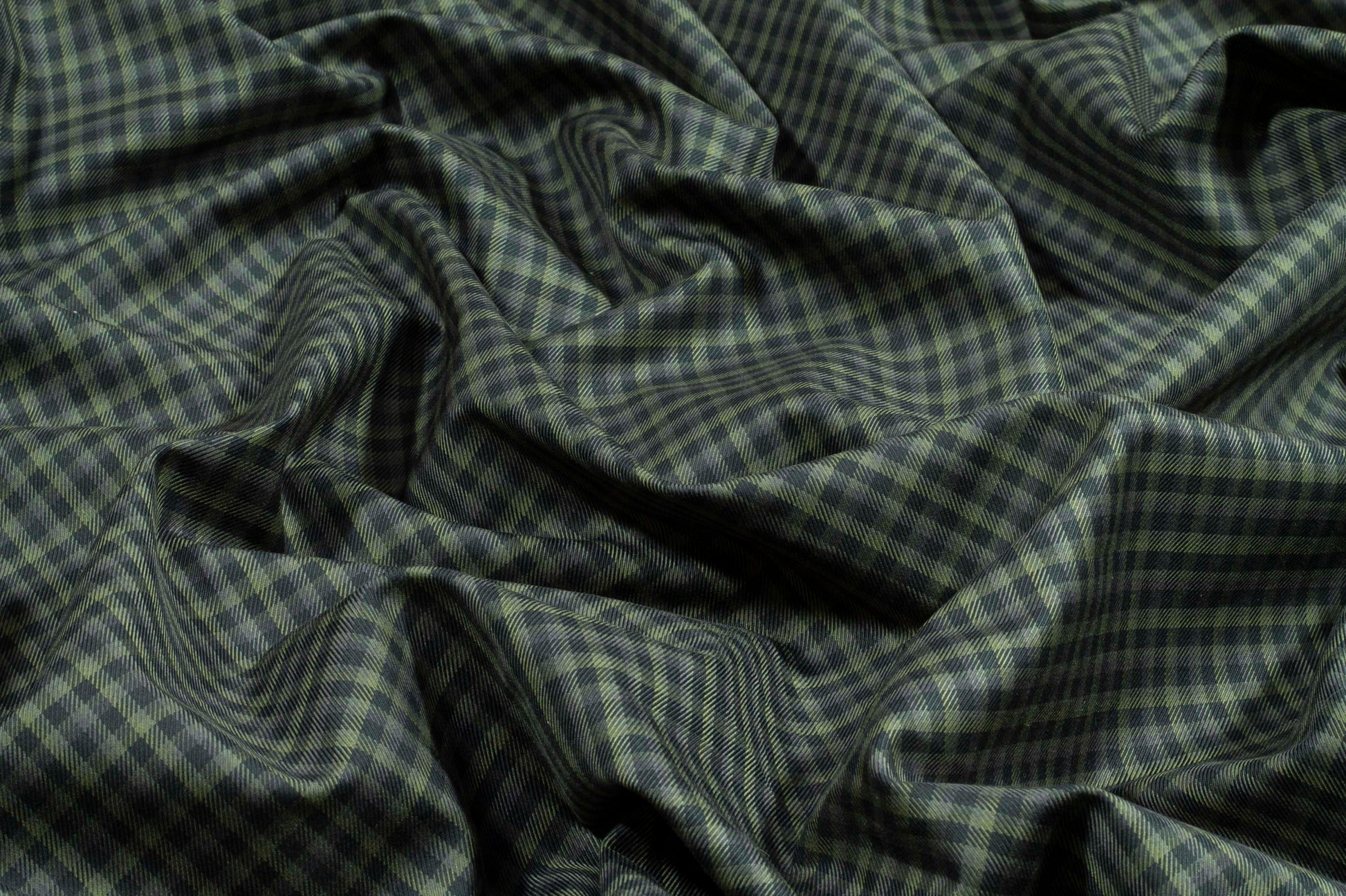 Green Gingham Check Cotton Suiting - Prime Fabrics