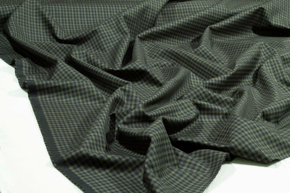 Green Gingham Check Cotton Suiting - Prime Fabrics