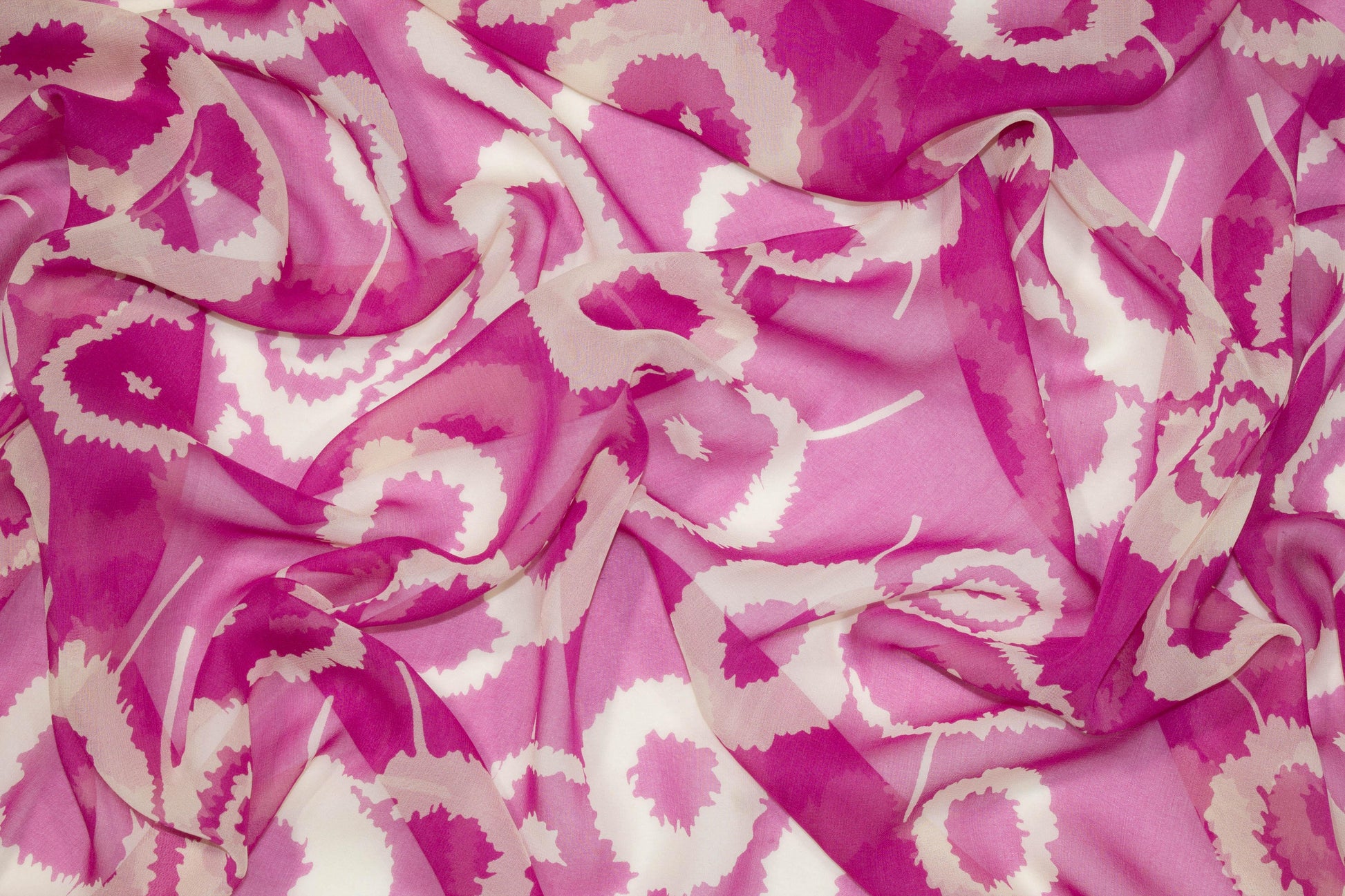 Magenta Abstract Silk Chiffon - Prime Fabrics