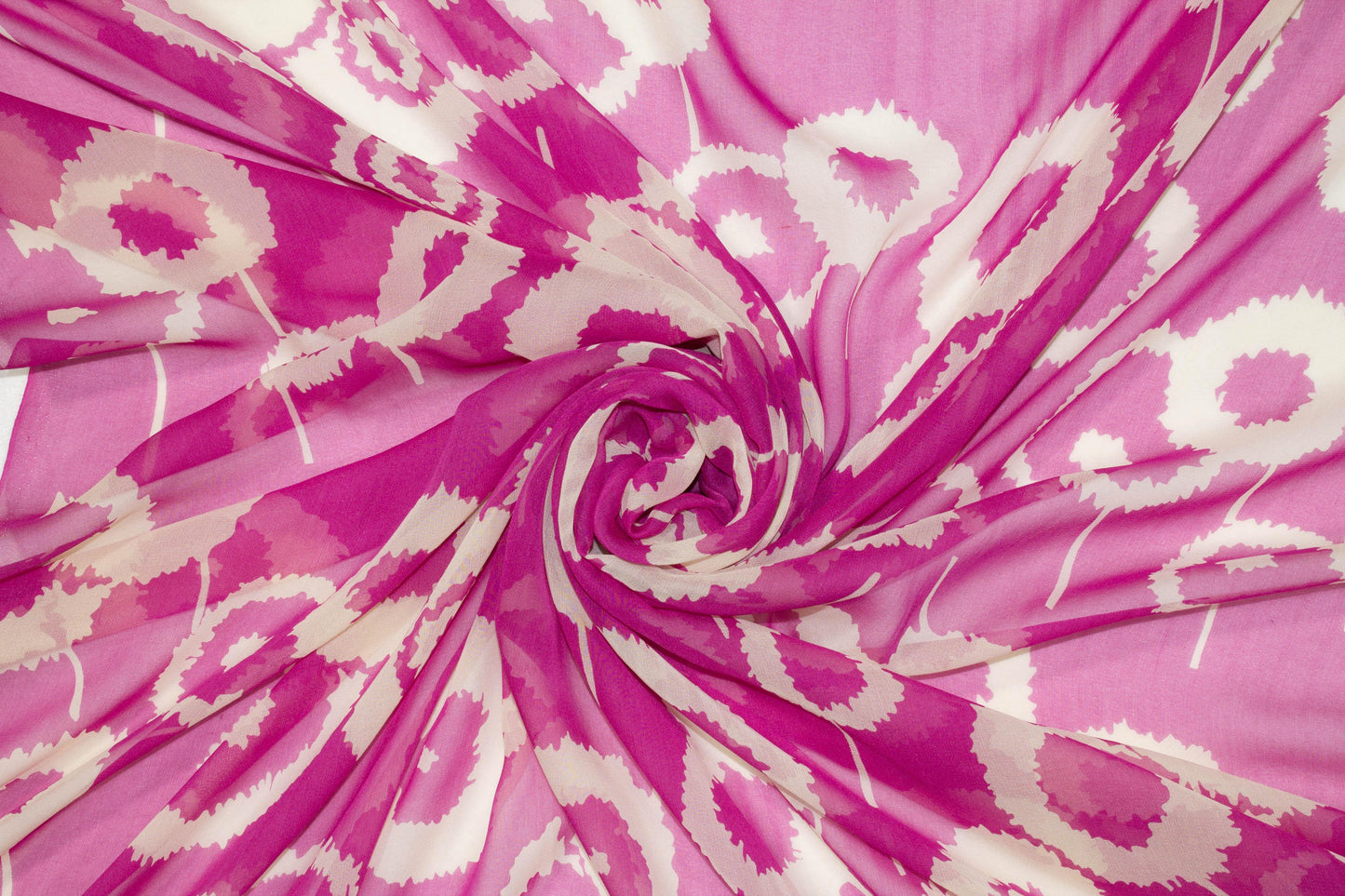 Magenta Abstract Silk Chiffon - Prime Fabrics
