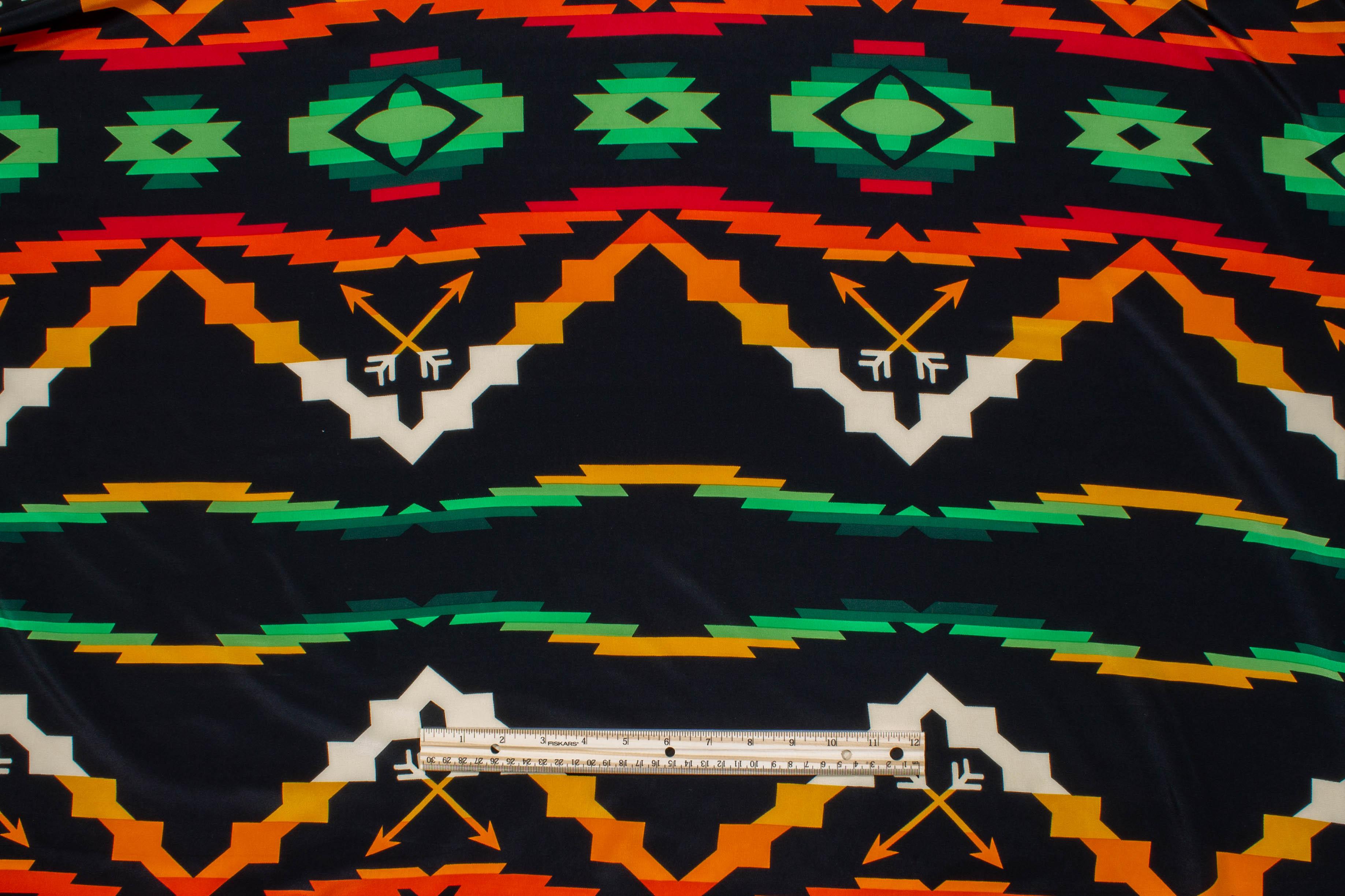 Multicolor Abstract Silk Crepe De Chine - Prime Fabrics