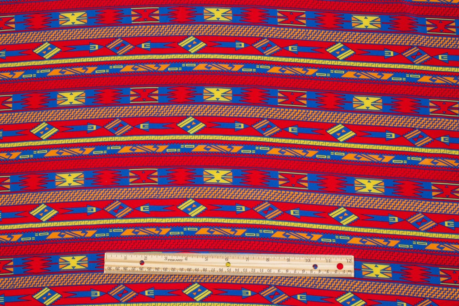 Red, Yellow, Blue Silk Crepe De Chine - Prime Fabrics
