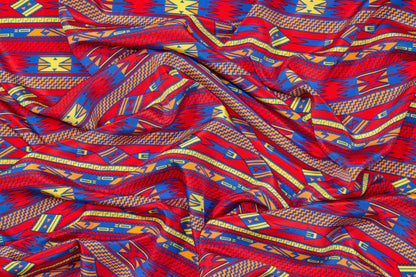 Red, Yellow, Blue Silk Crepe De Chine - Prime Fabrics