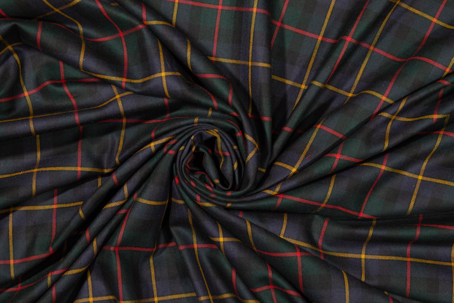 Plaid Italian Wool Suiting - Green, Red, Yellow, Navy - Prime Fabrics