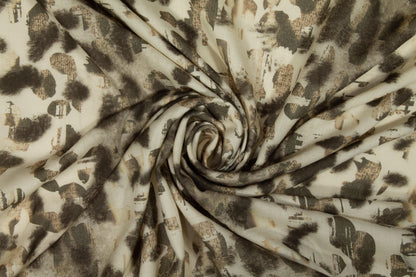 Abstract Printed Wool Challis - Prime Fabrics