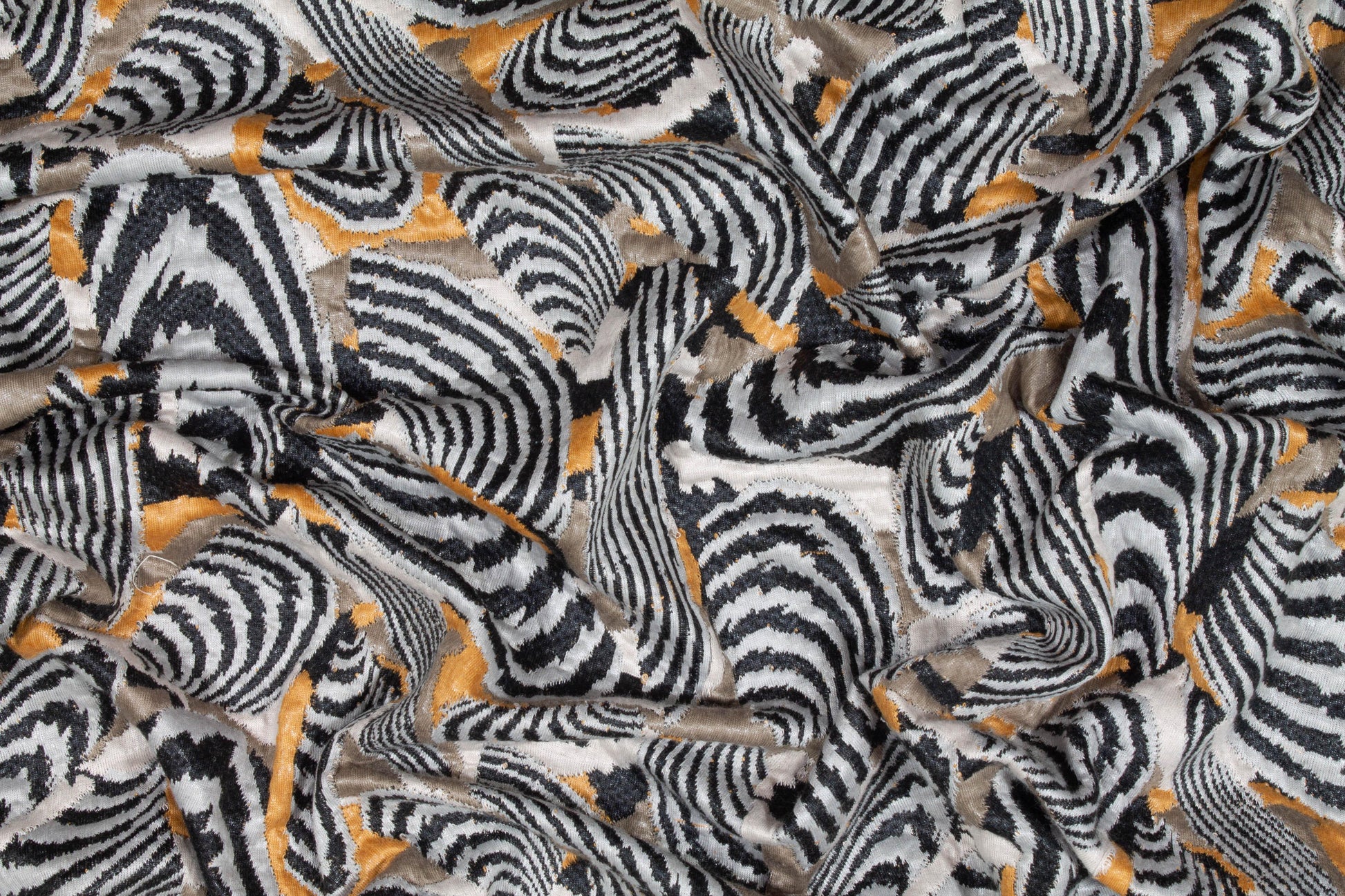 Abstract Zebra Print Poly Wool Blend - Prime Fabrics