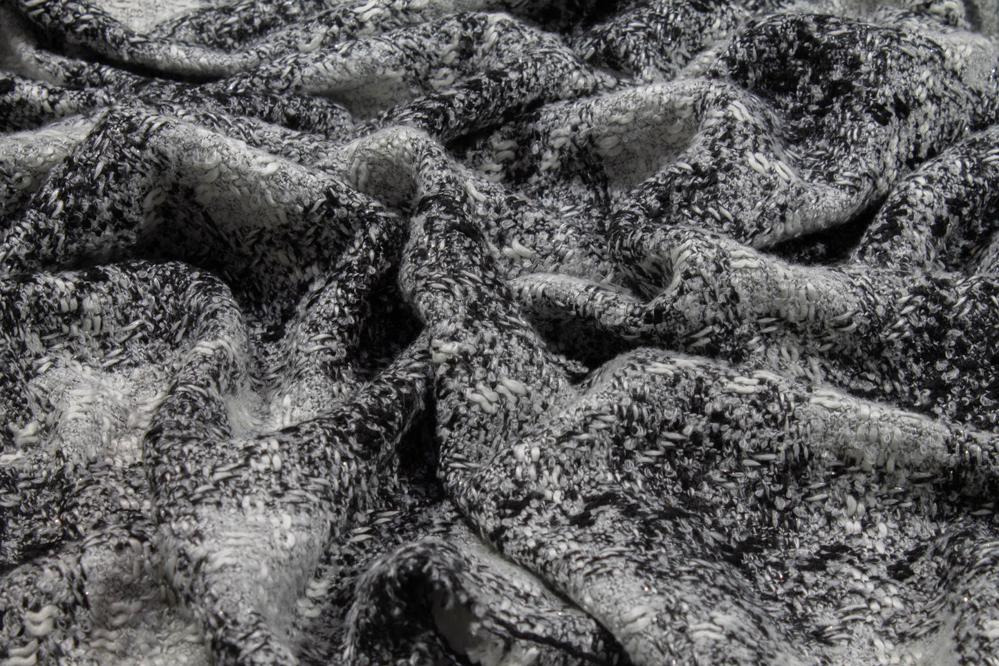 Gray and Black Italian Tweed Boucle - Prime Fabrics