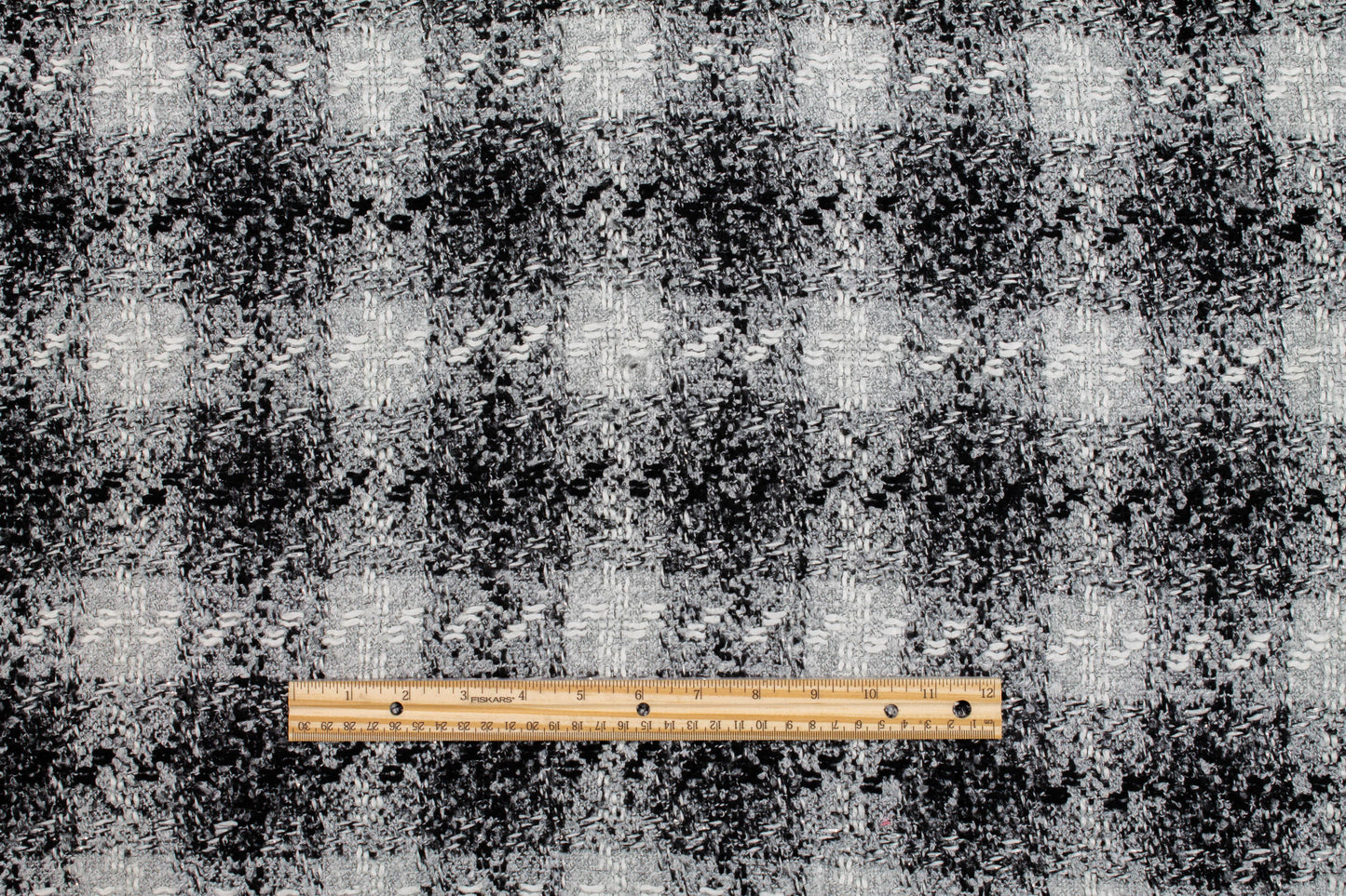 Gray and Black Italian Tweed Boucle - Prime Fabrics